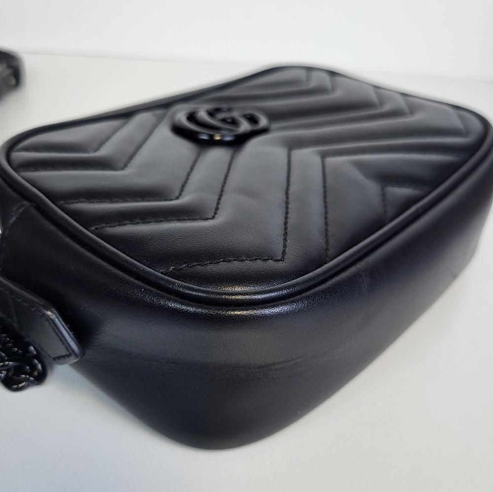 Gucci Marmot Mini Shoulder Bag Black Leather - Picture 5 of 16